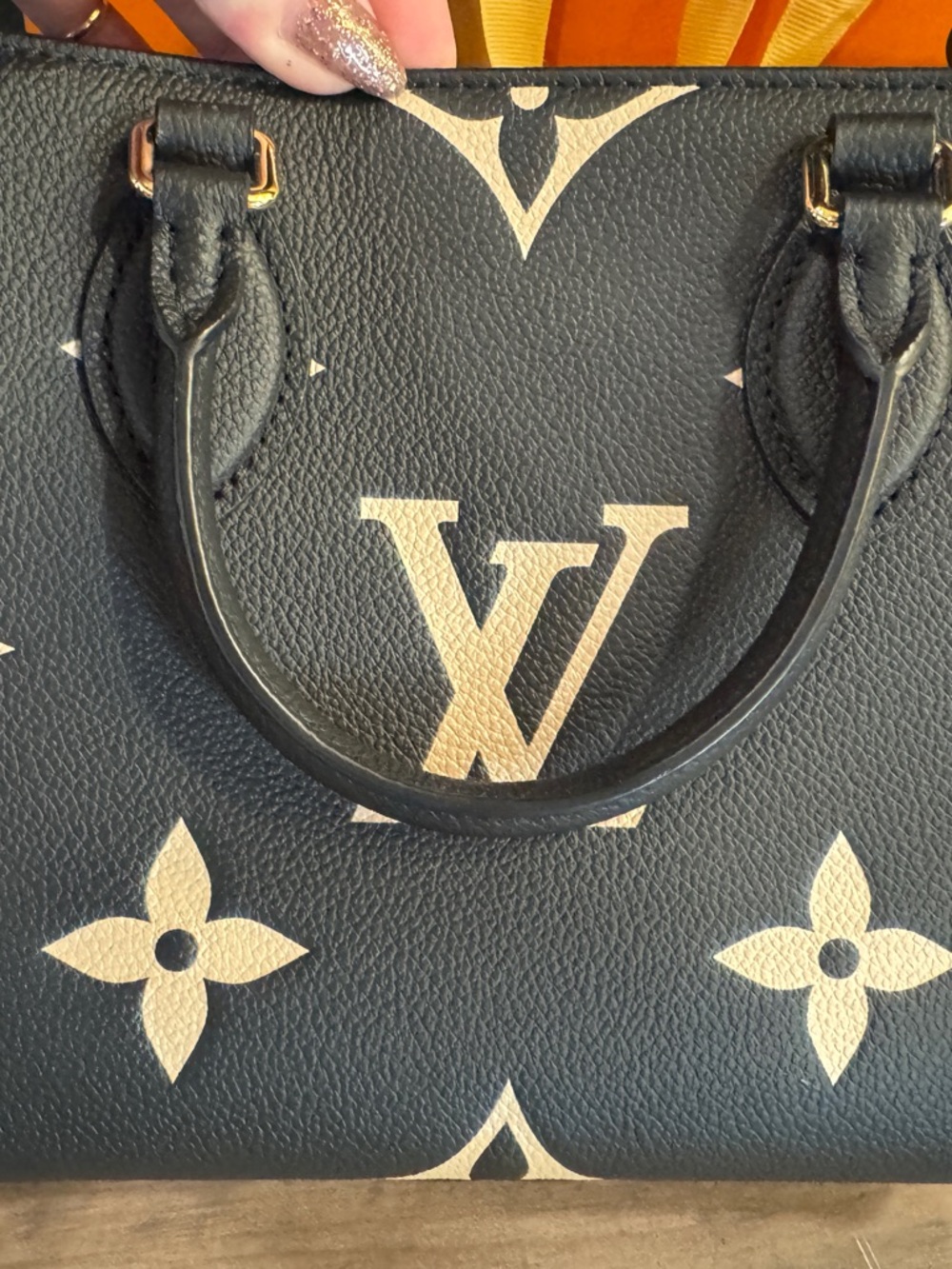 Louis Vuitton Black & White Monogram Mini Tote with Red Trim - Picture 4 of 16